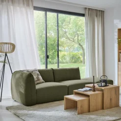 Canapés Modulables>Camif Chauffeuse pour canapé modulable tissu Pixel - Vert Mousse