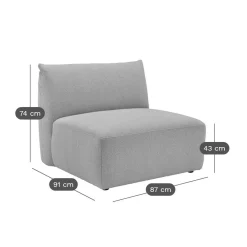 Canapés Modulables></noscript>Camif Chauffeuse pour canapé modulable tissu Pixel - Vert Mousse