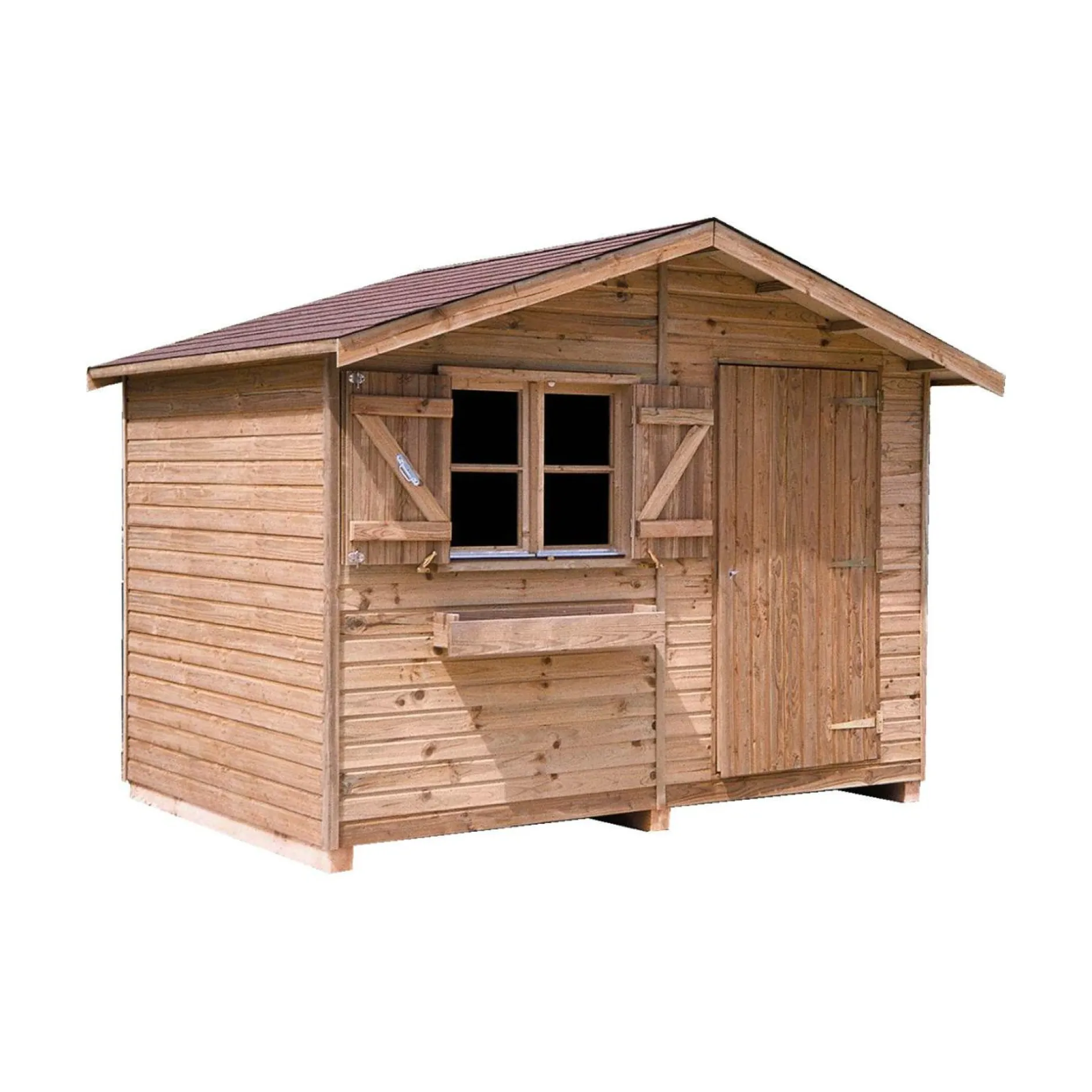 Abris De Jardin>Camif C.I.H.B. Abri de Jardin sans Plancher 9,09 m² Pervenche en Bois Autoclave - 9 m2