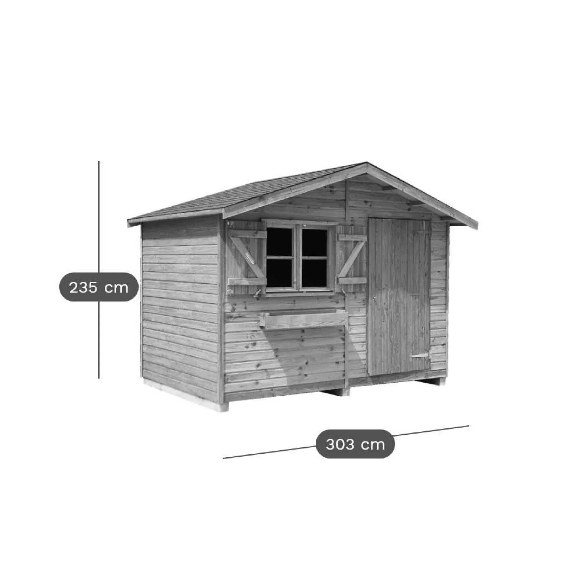 Abris De Jardin>Camif C.I.H.B. Abri de Jardin sans Plancher 9,09 m² Pervenche en Bois Autoclave - 9 m2