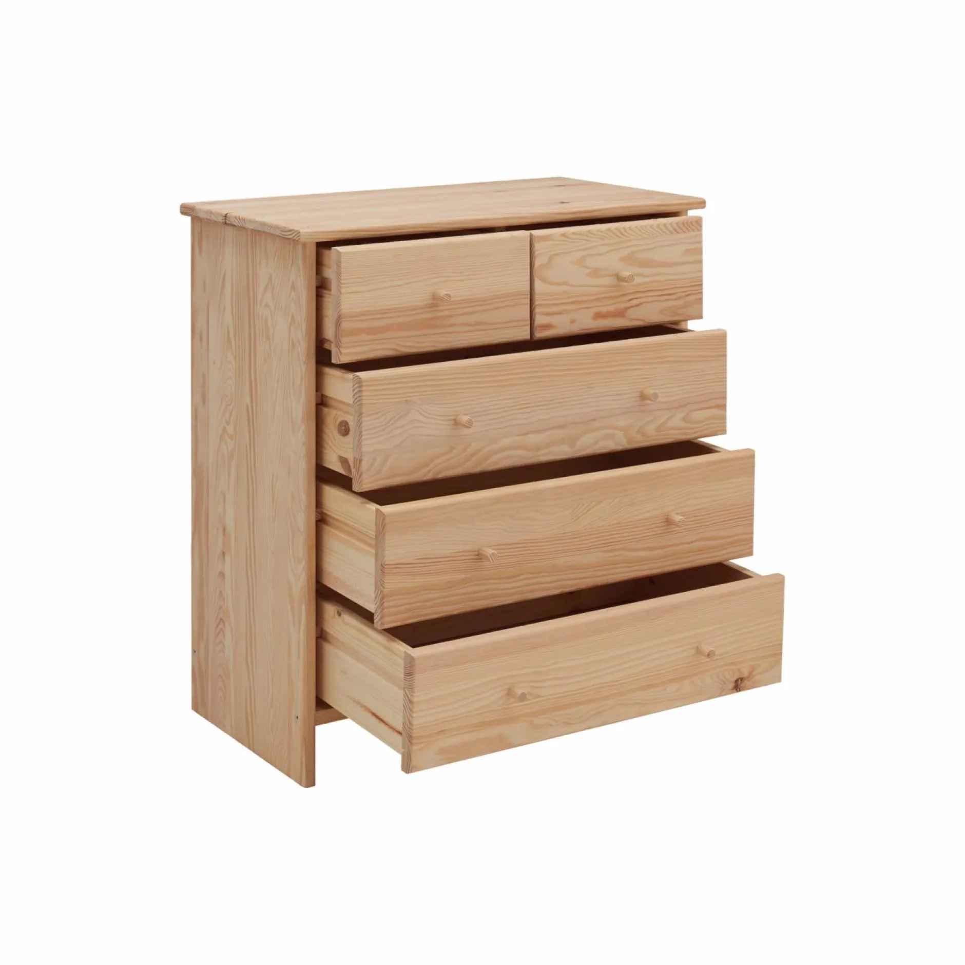 Chambres Enfant|Chambres Enfant>Camif Commode bois massif 5 tiroirs Iris - - Poignées Bois Naturel