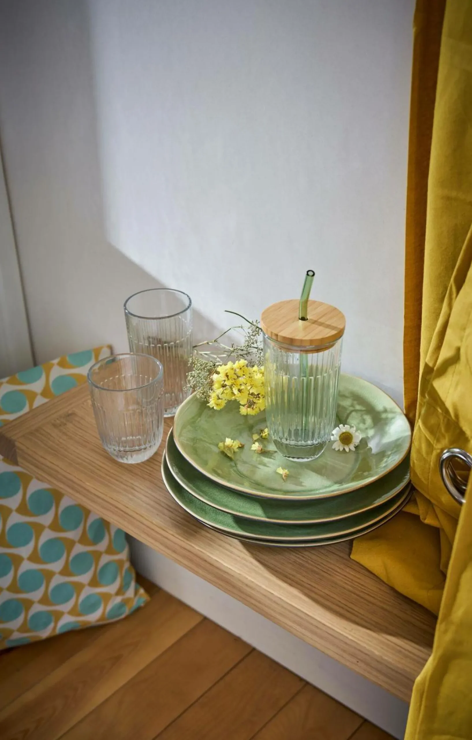 Assiettes|Assiettes>Camif COSTA NOVA Lot de 6 assiettes plates Riviera - Vert feuille