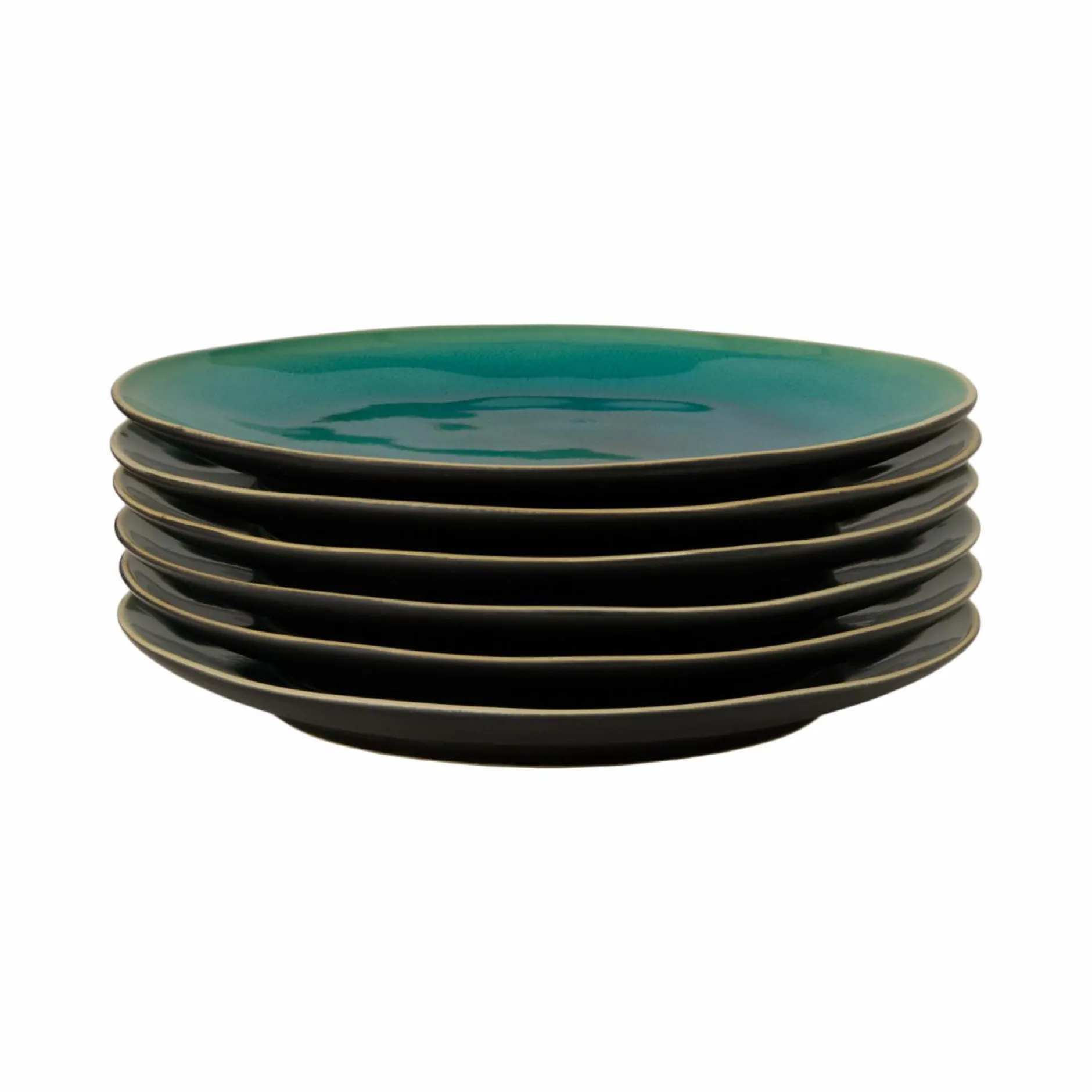 Assiettes|Assiettes>Camif COSTA NOVA Lot de 6 assiettes plates Riviera - Bleu azur