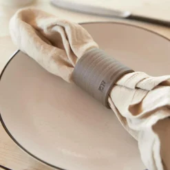 Décoration De Table>Camif COSTA NOVA Set de 4 Ronds de serviette Accessories - Marron et Blanc