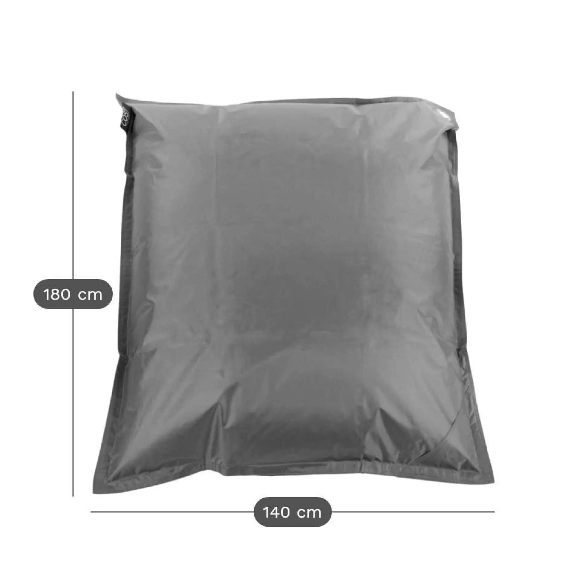 Poufs, Poires Et Coussins De Sol|Poufs, Poires Et Coussins De Sol>Camif COTTON WOOD Pouf de sol rectangulaire 140 x 180 cm IN&OUT - Gris Anthracite