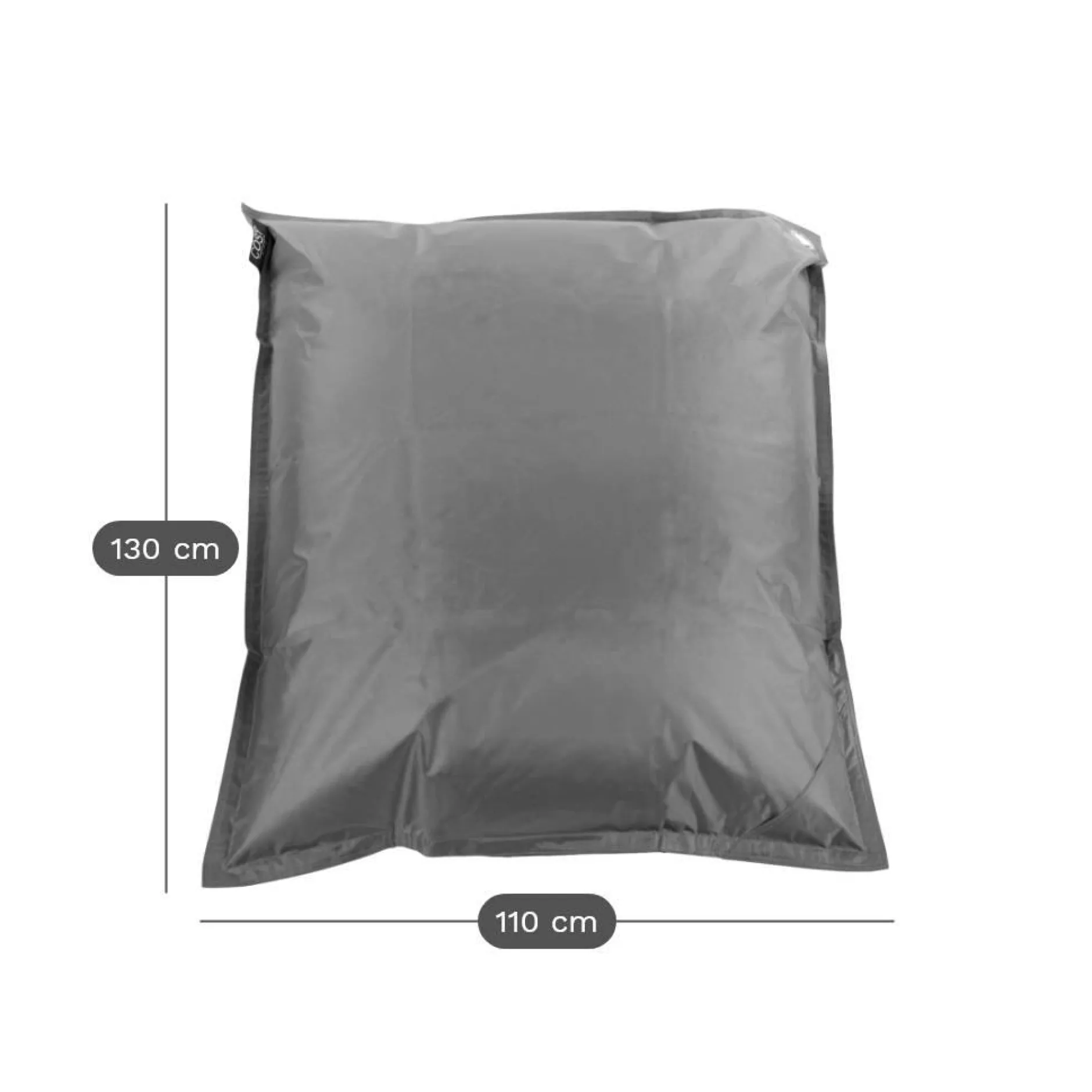 Poufs, Poires Et Coussins De Sol|Poufs, Poires Et Coussins De Sol>Camif COTTON WOOD Pouf de sol rectangulaire 110 x 130 cm IN&OUT - Gris Anthracite