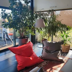 Poufs, Poires Et Coussins De Sol|Poufs, Poires Et Coussins De Sol>Camif COTTON WOOD Pouf de sol rectangulaire 140 x 180 cm IN&OUT - Bleu Canard