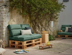 Coussins Palettes Et Poufs|Poufs, Poires Et Coussins De Sol>Camif Coussin d'Extérieur recyclé Heva - Vert Fougère