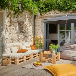 Poufs, Poires Et Coussins De Sol|Poufs, Poires Et Coussins De Sol>Camif Coussin d'Extérieur recyclé Heva - Ecru