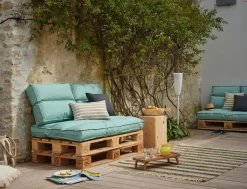 Poufs, Poires Et Coussins De Sol|Poufs, Poires Et Coussins De Sol>Camif Coussin matelas palette recyclé Heva - Vert Eau