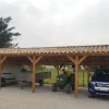 Carports Et Pergola>Camif CPBF-CHARPENTES Abri deux Pentes Faitage Décalé pour Voiture Champagne Ardenne en Bois Abri deux pentes faitage décalé - 650 x 1250 cm