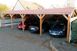 Carports Et Pergola>Camif CPBF-CHARPENTES Abri deux Pentes Faitage Décalé pour Voiture Champagne Ardenne en Bois - 550 x 1250 cm