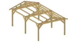 Carports Et Pergola></noscript>Camif CPBF-CHARPENTES Abri deux Pentes pour Voiture Bourgogne en Bois - 550 x 650 cm