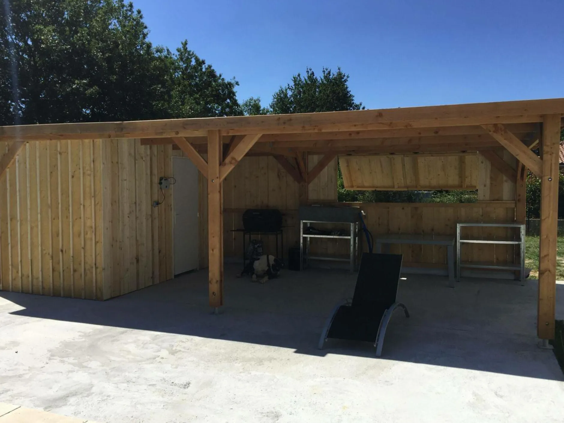 Carports Et Pergola>Camif CPBF-CHARPENTES Abri Toit Plat pour Voiture Île de France en Bois - 650 x 500 cm