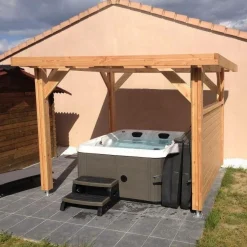 Carports Et Pergola>Camif CPBF-CHARPENTES Abri Toit Plat pour Voiture Île de France en Bois - 550 x 600 cm