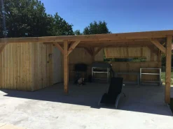 Carports Et Pergola>Camif CPBF-CHARPENTES Abri Toit Plat pour Voiture Île de France en Bois - 550 x 600 cm