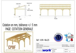 Carports Et Pergola></noscript>Camif CPBF-CHARPENTES Abri une Pente Adossé pour Voiture Bretagne en Bois - 400 x 1250 cm