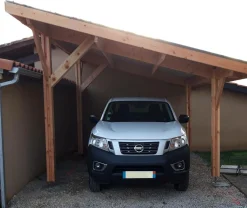 Carports Et Pergola>Camif CPBF-CHARPENTES Abri une Pente pour Voiture Provence en Bois - 450 x 950 cm