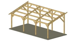 Carports Et Pergola></noscript>Camif CPBF-CHARPENTES Abri une Pente pour Voiture Provence en Bois Abri une pente voiture bois Douglas - 500 x 800 cm