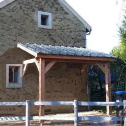 Carports Et Pergola>Camif CPBF-CHARPENTES Abri une Pente Adossé pour Voiture Bretagne en Bois - 400 x 400 cm