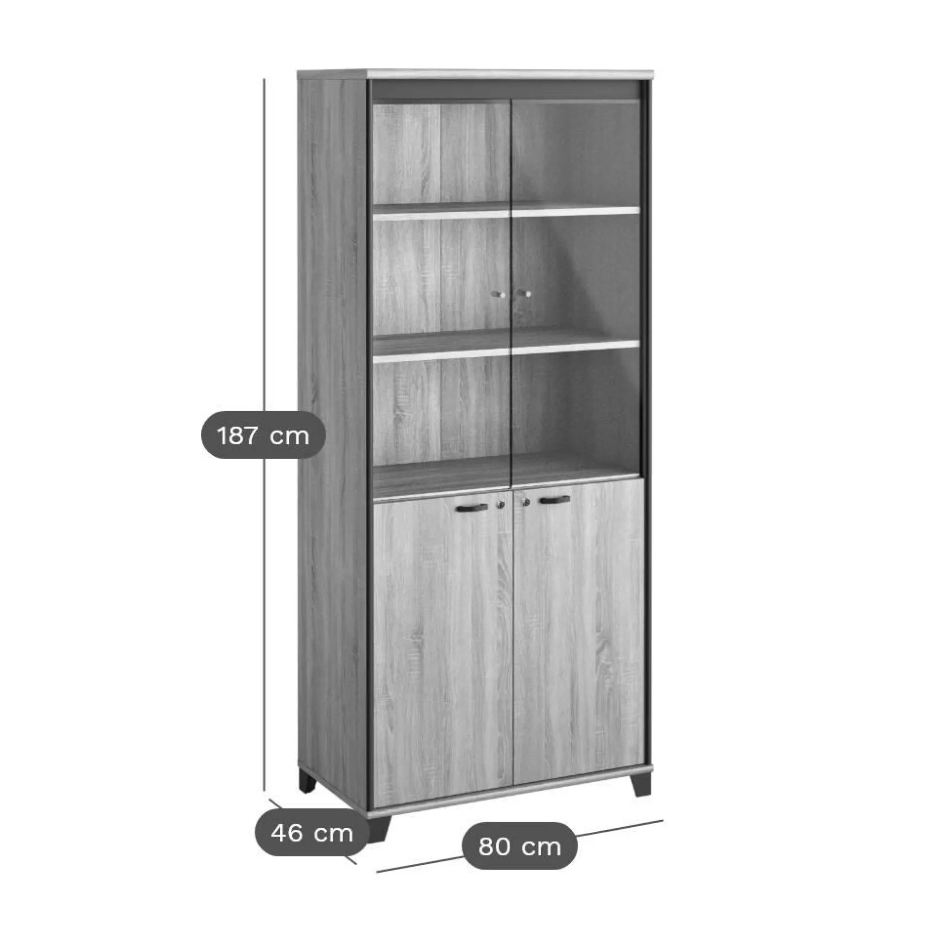 Meubles De Rangement Bureau|Meubles De Rangement Bureau>Camif C.PRO PAR Bibliothèque 2 portes Gregory