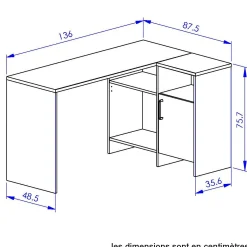 Bureaux></noscript>Camif C.PRO PAR Bureau d'angle Garry noir