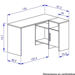 Bureaux></noscript>Camif C.PRO PAR Bureau d'angle Garry Blanc