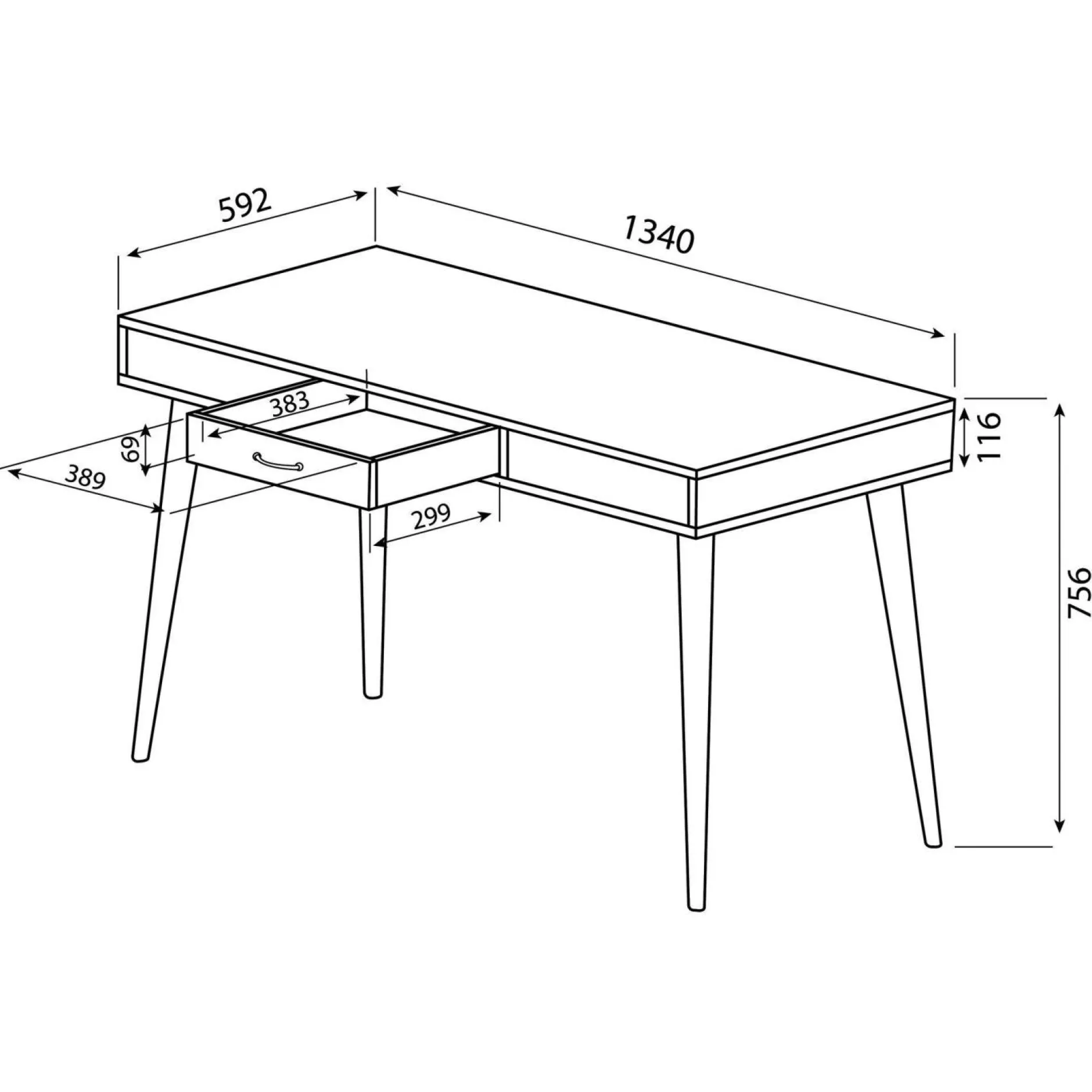 Bureaux>Camif C.PRO PAR Bureau Horizon - Chêne/Blanc