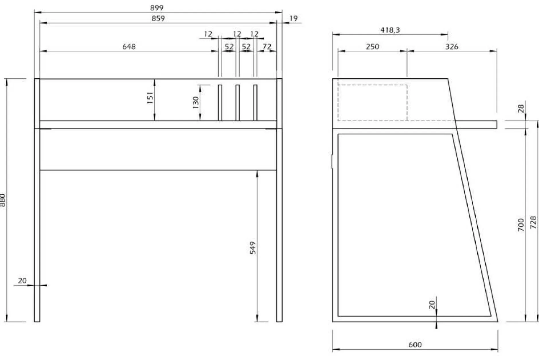 Bureaux>Camif C.PRO PAR Bureau Tennessee - Noir/Noyer