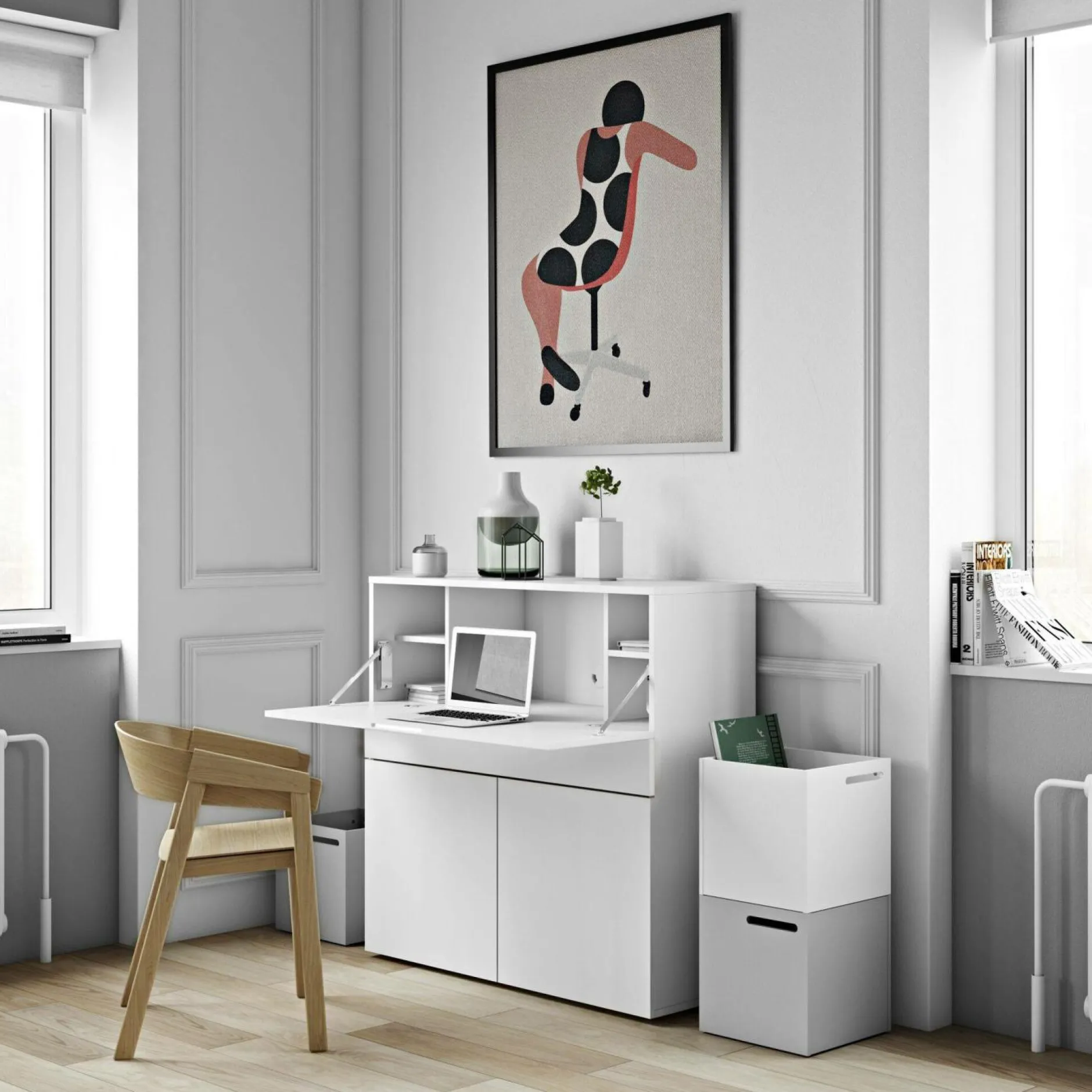 Bureaux>Camif C.PRO PAR Secrétaire Tim - Blanc