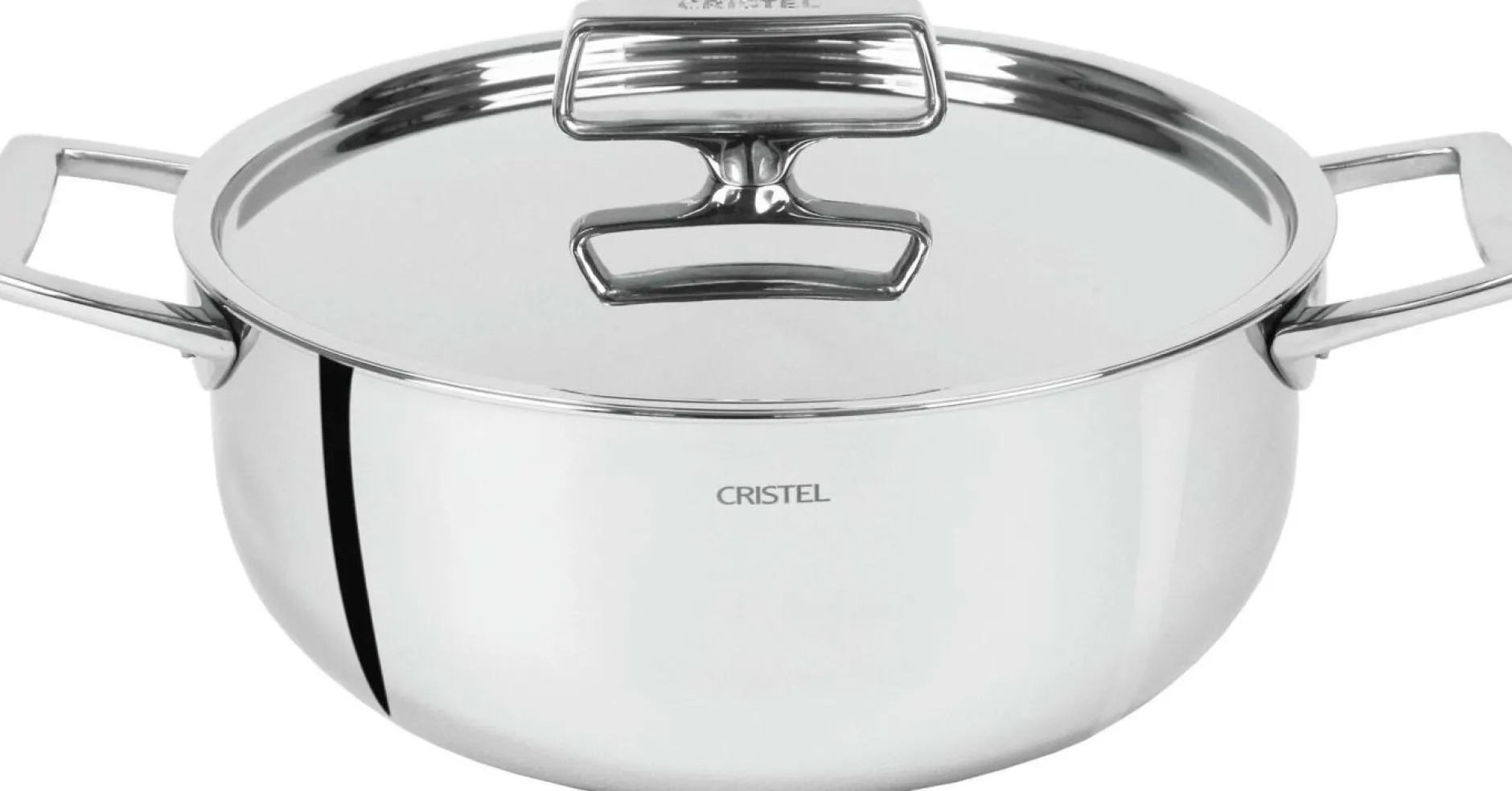 Marmites Et Faitouts>Camif CRISTEL Faitout 2 anses avec couvercle inox Castel Pro - Diamètre 24 cm