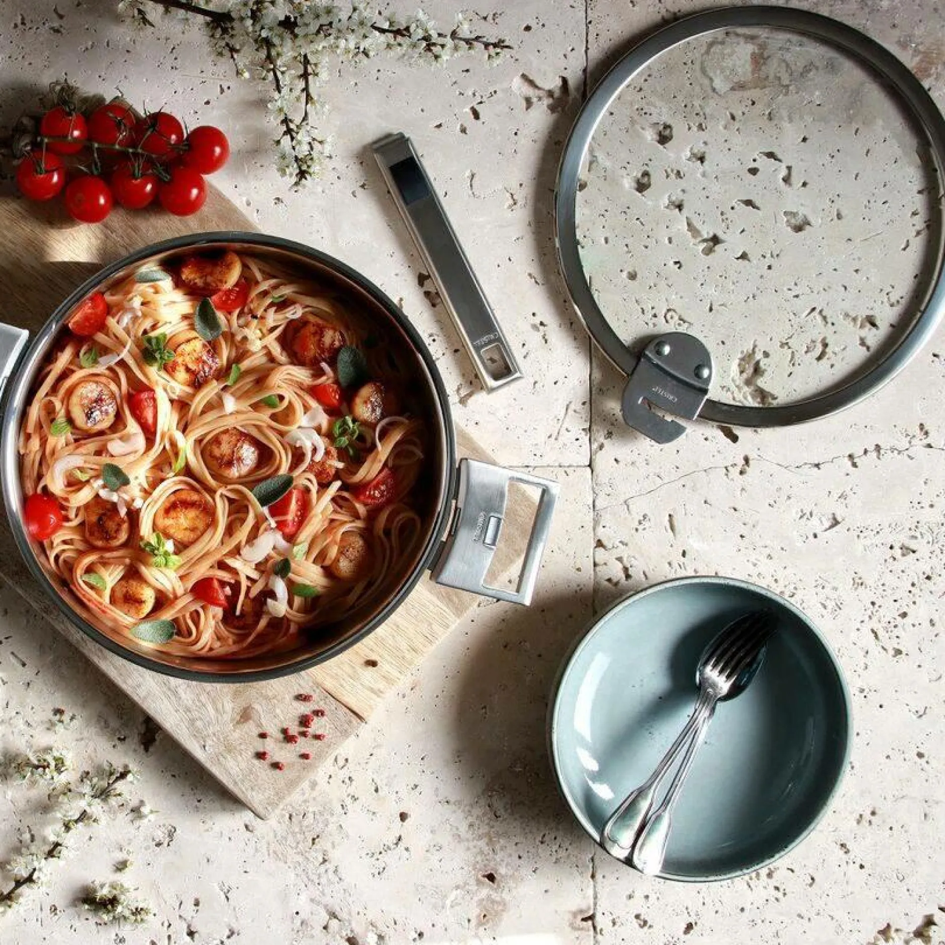 Couvercles Et Poignées>Camif CRISTEL Lot de 3 couvercles plats 16/18/20 cm Strate Amovible