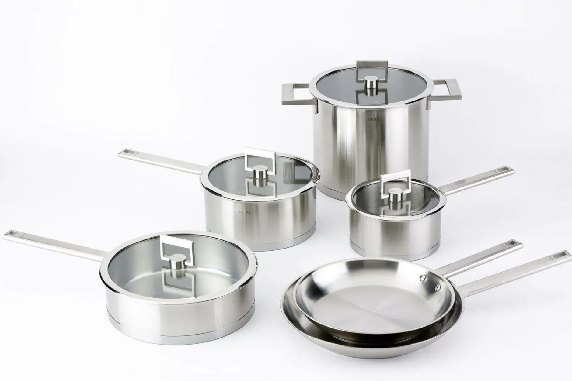 Marmites Et Faitouts>Camif CRISTEL Marmite inox 22 cm et couvercle plat en verre Strate fixe