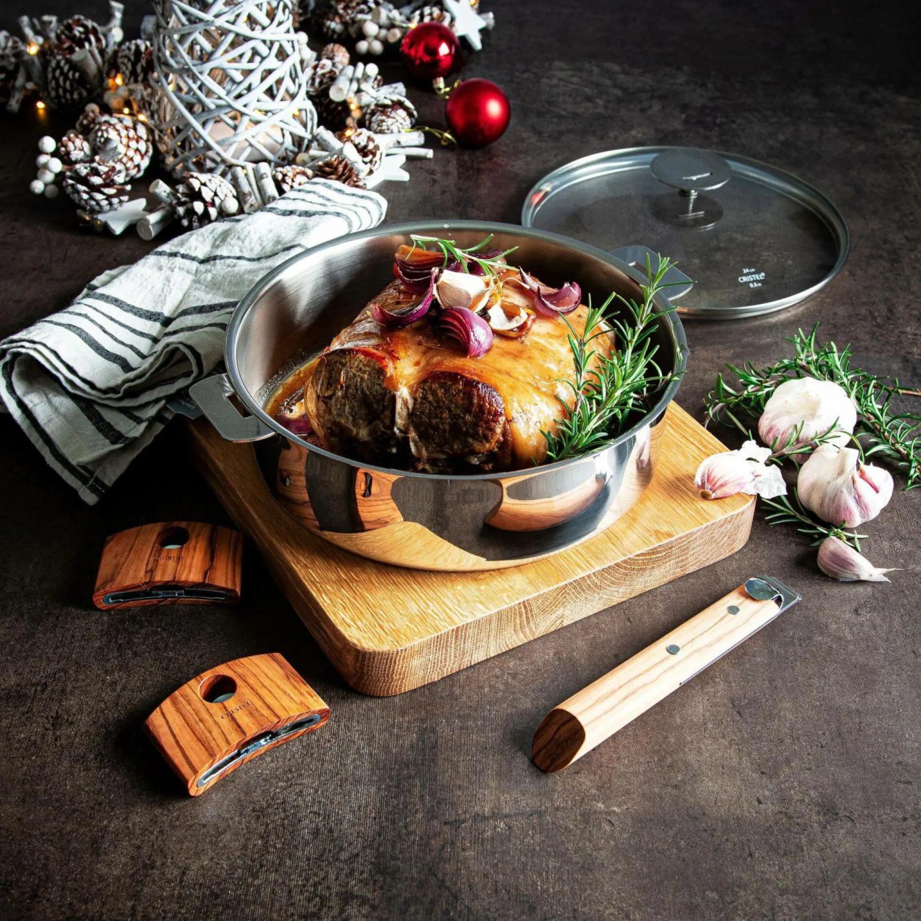 Sauteuses, Tajines Et Wok>Camif CRISTEL Sauteuse amovible + couvercle verre Mutine - 28 cm