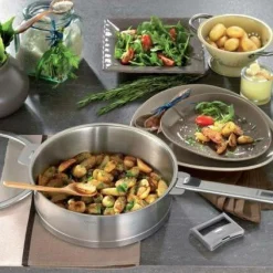 Sauteuses, Tajines Et Wok></noscript>Camif CRISTEL Sauteuse Exceliss 24 cm avec couvercle Strate Amovible