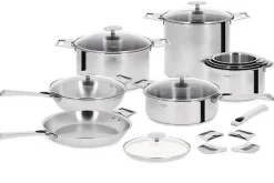 Sauteuses, Tajines Et Wok></noscript>Camif CRISTEL Sauteuse Exceliss + couvercle en verre Casteline - 24 cm