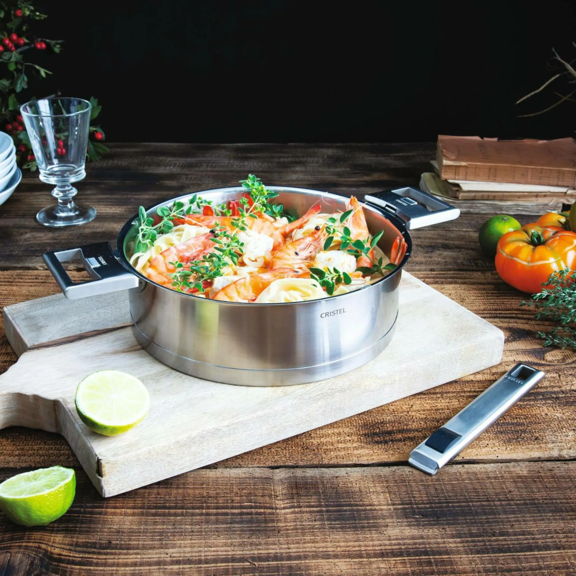 Sauteuses, Tajines Et Wok>Camif CRISTEL Sauteuse inox Strate amovible - Diamètre 24 cm