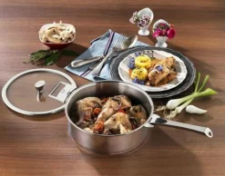 Casseroles>Camif CRISTEL Set 3 casseroles 16/18/20 cm Casteline Amovible avec poignée inox
