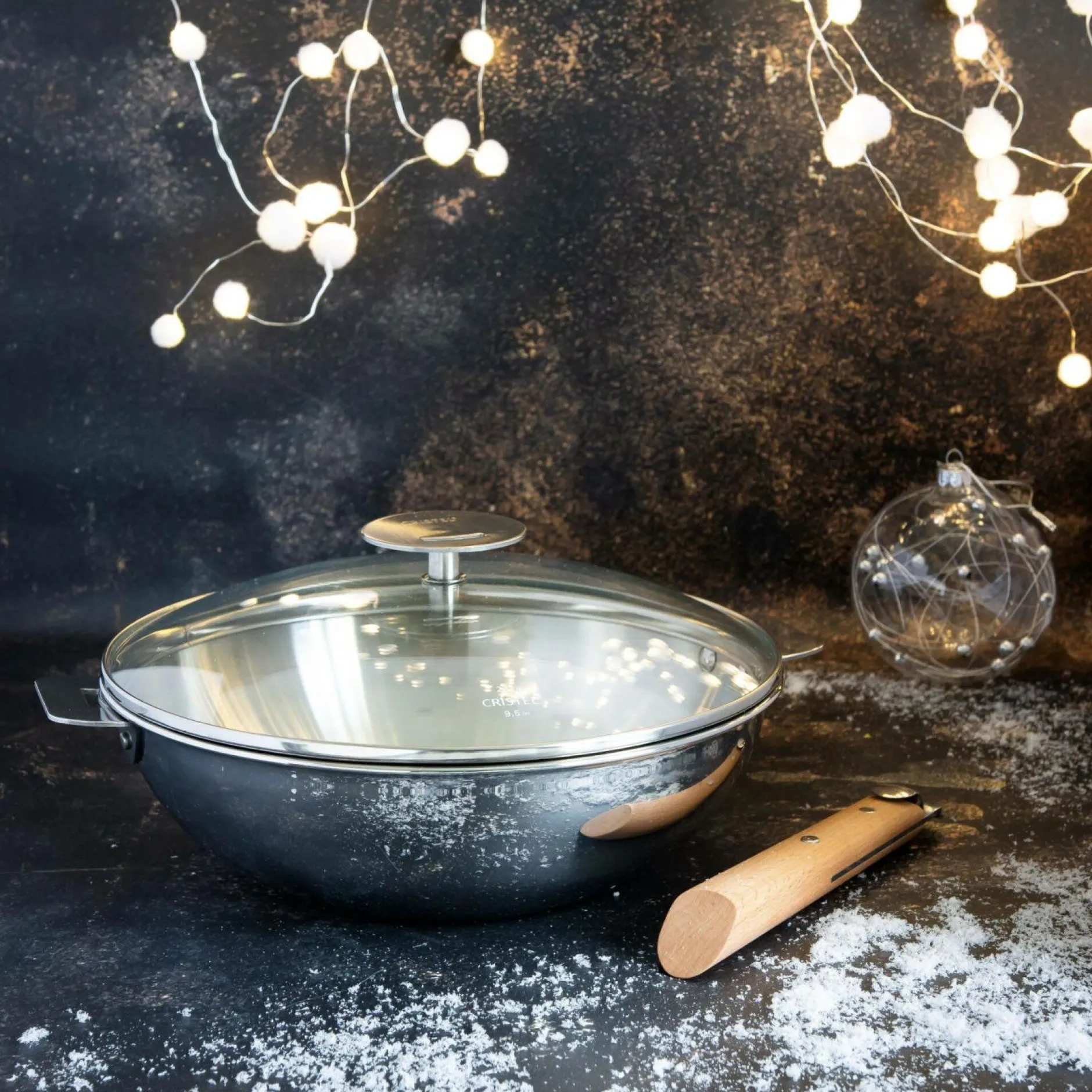 Sauteuses, Tajines Et Wok>Camif CRISTEL Wok + couvercle Casteline - 24 cm