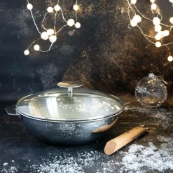 Sauteuses, Tajines Et Wok>Camif CRISTEL Wok Exceliss 28 cm avec couvercle Casteline Amovible