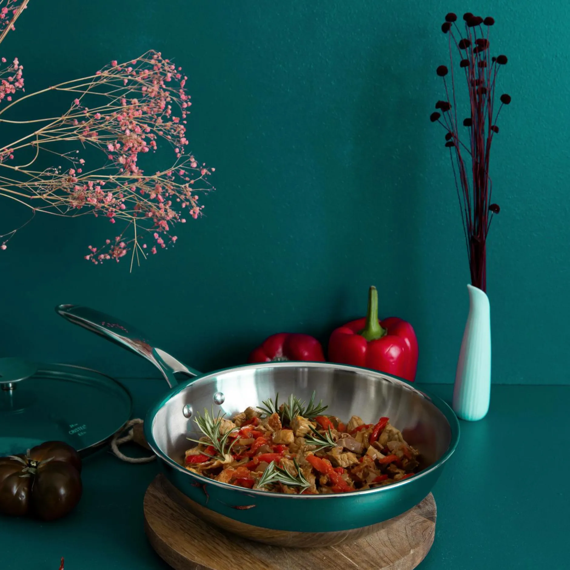 Sauteuses, Tajines Et Wok>Camif CRISTEL Wok inox Castel Pro sans couvercle - Diamètre 28 cm