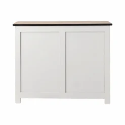 Buffets></noscript>Camif Desserte bois massif 2 portes 2 tiroirs Embellie - Blanc
