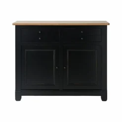 Buffets>Camif Desserte bois massif 2 portes 2 tiroirs Embellie - Noir