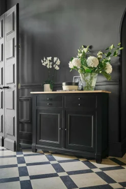 Buffets>Camif Desserte bois massif 2 portes 2 tiroirs Embellie - Noir