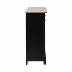 Buffets></noscript>Camif Desserte bois massif 2 portes 2 tiroirs Embellie - Noir