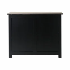 Buffets></noscript>Camif Desserte bois massif 2 portes 2 tiroirs Embellie - Noir
