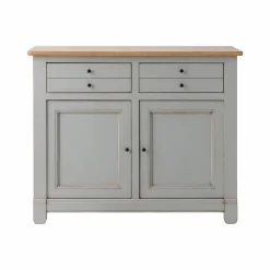 Buffets>Camif Desserte bois massif 2 portes 2 tiroirs Embellie - Gris