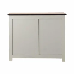 Buffets></noscript>Camif Desserte bois massif 2 portes 2 tiroirs Embellie - Grège