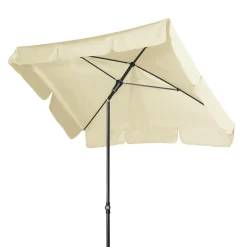 Parasols></noscript>Camif DOPPLER Parasol Rectangulaire 185 x 120 cm Sunline en Acier - Beige Nature