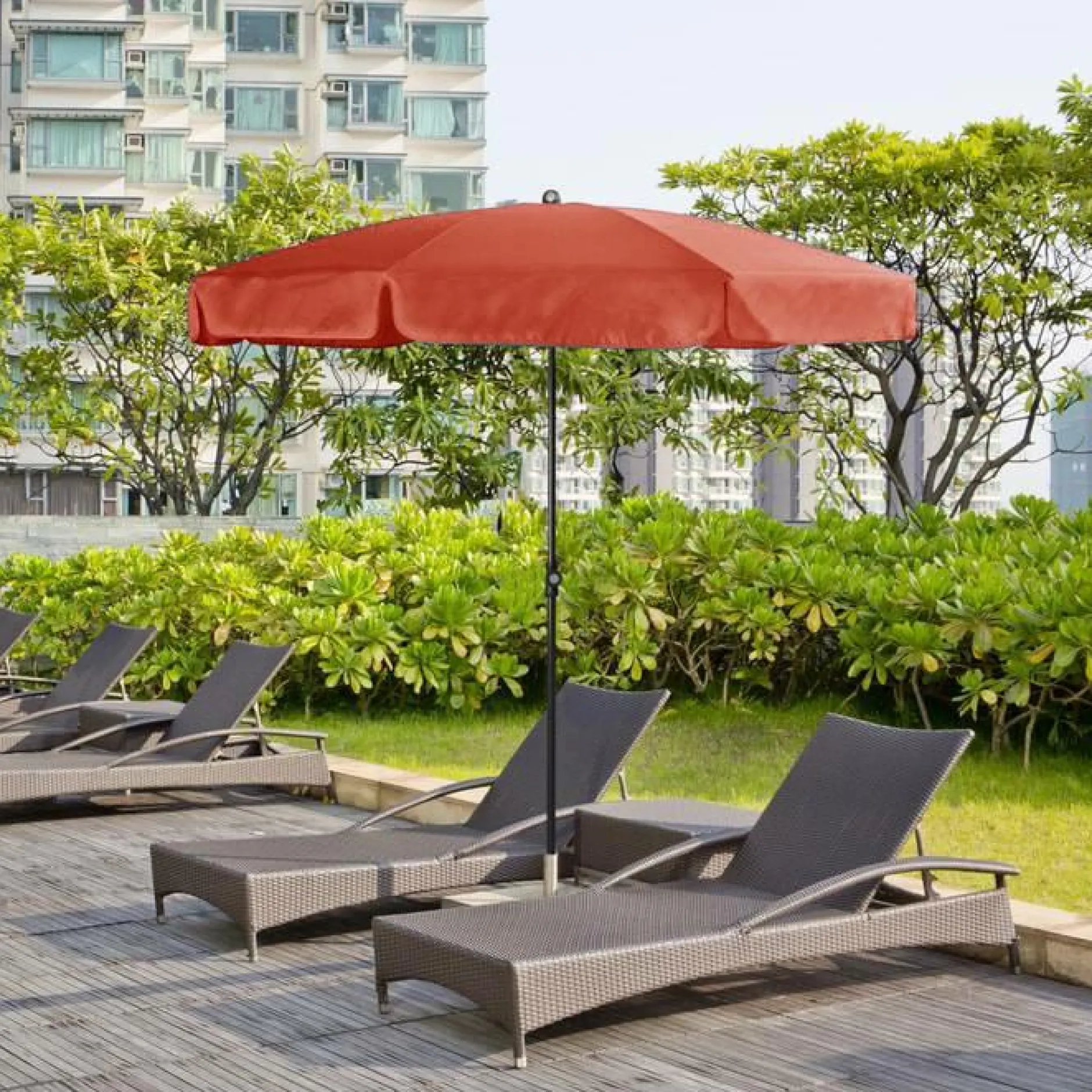 Parasols>Camif DOPPLER Parasol Rond ⌀ 200 cm Sunline en Acier - Terracotta